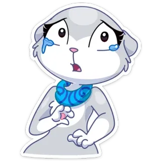 😰 dibujos animados, llorando, triste, animal, gato, pegatina whatsapp sticker