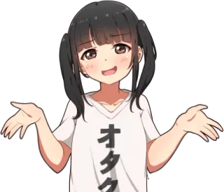 👐 オタク Anime Mädchen, Otaku, Japanisch, Fan whatsapp sticker