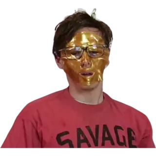 👽 SAVAGE hombre, mascarilla, salvaje, gafas, retrato whatsapp sticker