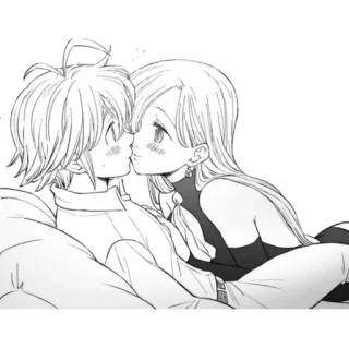 💕 Elizabeth Liones The Seven Deadly Sins Anime, Kuss, Romantik, Meliodas, Elizabeth, The Seven Deadly Sins telegram sticker