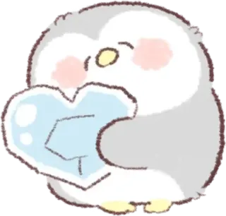 🐧 chim, chim cánh cụt, động vật, trái tim, dễ thương, tình yêu telegram sticker