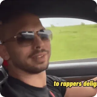 🥲 to rappers delight человек, вождение, солнцезащитные очки, машина, портрет whatsapp sticker