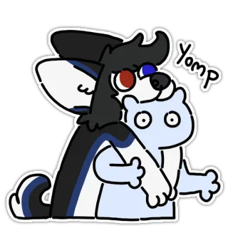 😳 Yomp animal, dog, hug, cartoon, cute whatsapp sticker