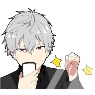 📱 anime, boy, character, sparkles, selfie telegram sticker