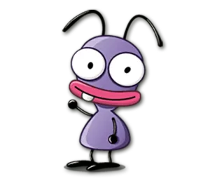 👋 dibujo animado, personaje, morado, saludando, ilustración telegram sticker