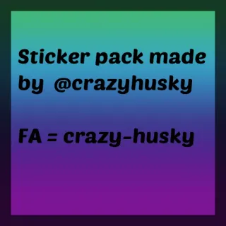 🐶 Sticker pack made by @crazyhusky
FA = crazy-husky sticker pack, crazyhusky, branding, social media, username telegram sticker