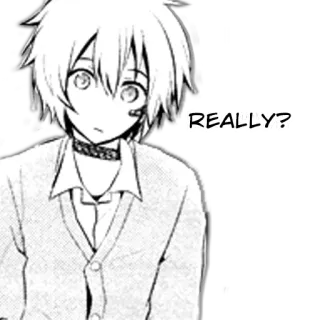 ❓ REALLY? anime, manga, chico, pregunta telegram sticker