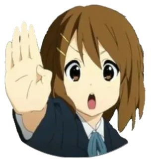 ✋ Anime, Ragazza, Cartone animato, Stop, Mano, Personaggio telegram sticker