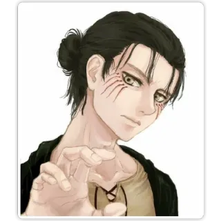 😑 Eren Yeager Attack on Titan อนิเมะ, มังงะ, เอเรน เยเกอร์, ผ่าพิภพไททัน, ตัวละคร, งานศิลปะ whatsapp sticker