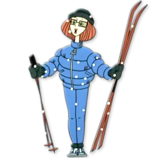 🎿 skiing, winter, sports, snow, cartoon whatsapp sticker