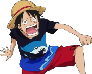 😱 Luffy One Piece 애니메이션, 원피스, 루피, 밀짚모자, 만화, 캐릭터 telegram sticker