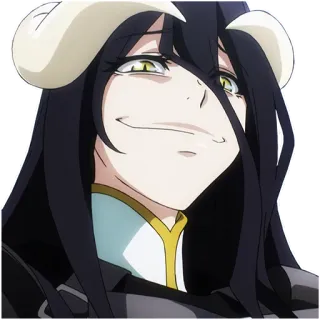 😈 Albedo Overlord anime, demon, fantasy, horns, character telegram sticker
