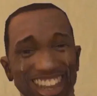 😀 CJ Grand Theft Auto: San Andreas CJ, Grand Theft Auto, San Andreas, Плачет, Видеоигра, Персонаж, Мем telegram sticker