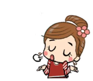🐣 Desenho animado, Mulher, Menina, Flor, Exaustão telegram sticker