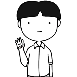 👋 Personagem, Desenho animado, Mão acenando, Sticker, Ilustração, Saudação telegram sticker
