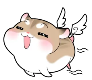 😆 hamster, engel, vleugels, schattig, cartoon telegram sticker