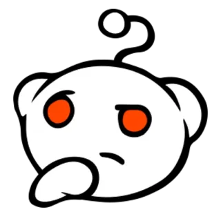 🤔 reddit, alieno, mascotte, triste, annoiato telegram sticker