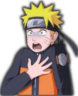 😨 Naruto Uzumaki Naruto Anime, Cartoon, Manga, geschockt, erschrocken, Naruto, Uzumaki, lustig telegram sticker