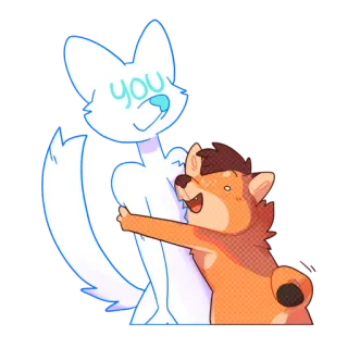 🤗 you dog, hug, cartoon, pet, animal, cute, affection, love telegram sticker