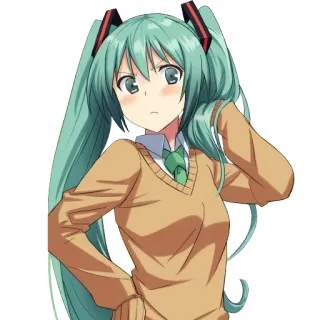 ☹️ Hatsune Miku Anime, Manga, Vocaloid, Hatsune Miku, Süß, Mädchen telegram sticker