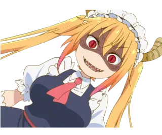 😈 Tohru Miss Kobayashi's Dragon Maid Anime, Drago, Cameriera, Manga, Mostro, Carino, Sorriso, Denti telegram sticker