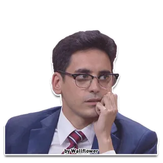 😟 by Wallflower pria, kacamata, setelan, dasi, pendiam telegram sticker