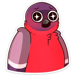 😳 oiseau, dessin animé, mignon, autocollant telegram sticker