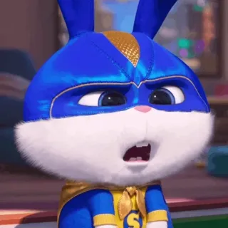 🍬 Snowball The Secret Life of Pets bunny, rabbit, cartoon, superhero, blue costume telegram sticker
