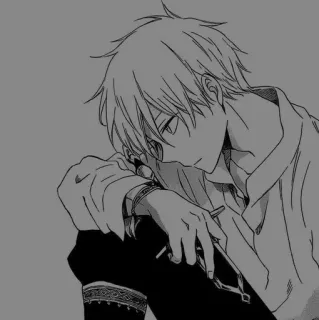 🎧 Anime, Manga, Ragazzo, Personaggio, Illustrazione, Opera d'arte telegram sticker