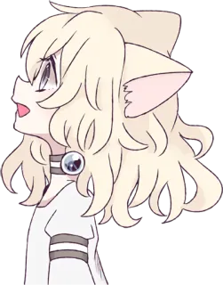 😺 Anime, Cartoon, Niedlich, Katzenohren, Choker telegram sticker