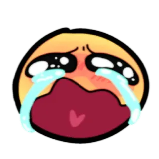 😀 huilen, emoji, verdrietig, tranen, emotioneel telegram sticker