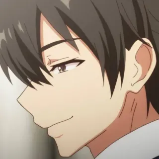 😏 Anime, Personaje, Manga, Retrato, Sonrisa, Dibujo animado whatsapp sticker