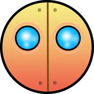 😬 robot, yeux, cercle, jaune, dégradé telegram sticker