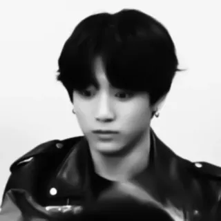 🤭 Jungkook kpop, bts, jungkook, black and white, singer, idol telegram sticker