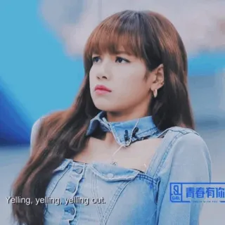 🌍 Lisa Yelling, yelling, yelling out. K-pop, wyraz, złość, portret, dziewczyna, piosenkarka telegram sticker