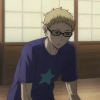 ✨ Tsukishima Kei Haikyuu anime, haikyuu, tsukishima, kei, glasses, character telegram sticker