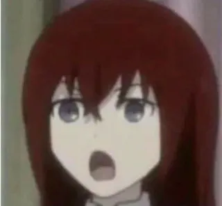 😐 animé, surpris, choqué, fille, dessin animé telegram sticker