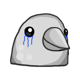 🐦 sad, bird, crying, cartoon, emoji telegram sticker