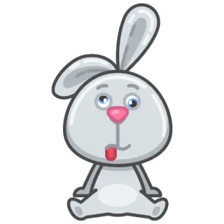 🤪 兔子, 卡通, 可爱, 动物, 贴纸 telegram sticker