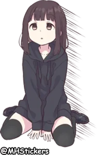 😶 @MHStickers Аниме, Девушка, Стикер, Мультфильм, Милый, Каваий telegram sticker