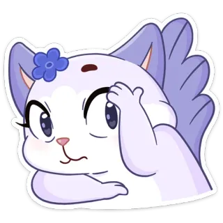🙈 cat, animal, cartoon, sticker, cute, kawaii, character whatsapp sticker