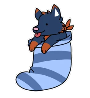 😝 perro, cachorro, navidad, calcetín, lindo, animal telegram sticker