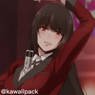🥢 Yumeko Jabami Kakegurui @kawaiipack anime, kakegurui, yumeko jabami, gambling, sticker telegram sticker