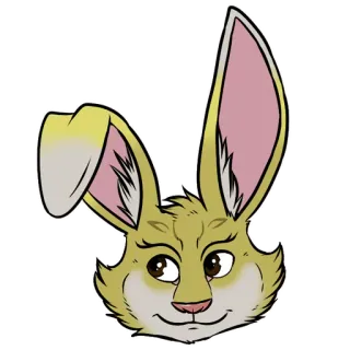 🙂 conejo, animal, dibujo, mamífero, lindo, orejas telegram sticker