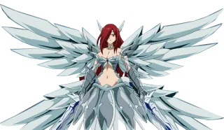 😐 Erza Scarlet Fairy Tail Anime, Fairy Tail, Erza Scarlet, Personagem, Armadura, Asas telegram sticker