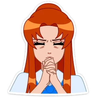 🥺 Anime, Fille, Prière, Suppliant, Dessin animé, Émotionnel telegram sticker