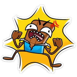 💪 chocolat, en colère, dessin animé, dessert, sucré, goûter telegram sticker