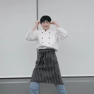 🥰 chef, kok, schort, keuken, koken, eten, uniform whatsapp sticker