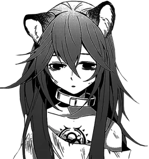 🤒 Anime, Manga, Mädchen, Katzenohren, Halsband whatsapp sticker