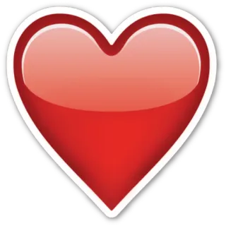 ❤ heart, love, valentine, red, emoji, symbol, glossy telegram sticker